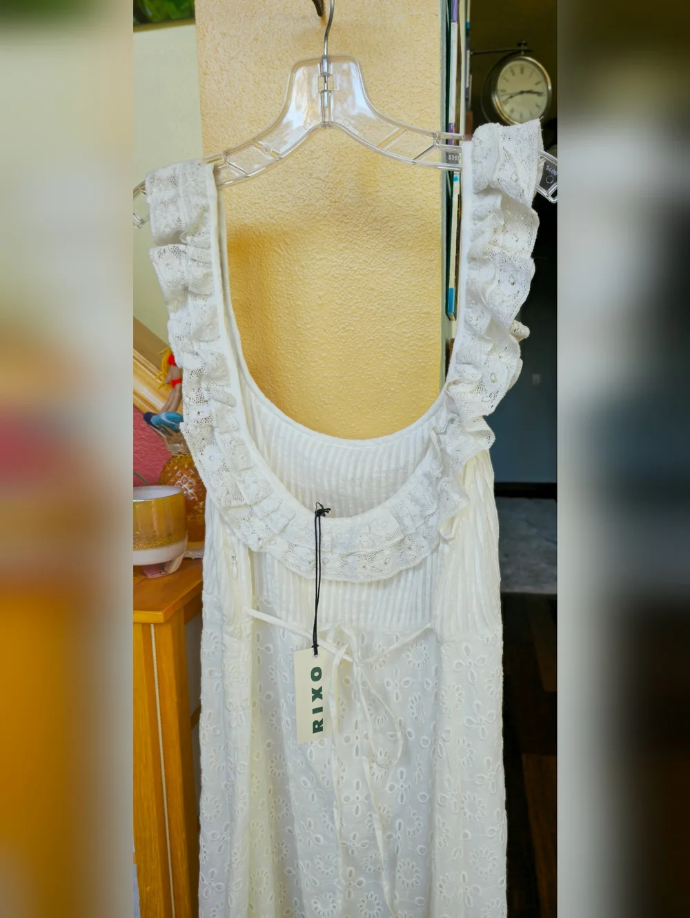 NWT Rixo Patsy Dress In Ivory eyelet Size US10 - Picture 11 of 17